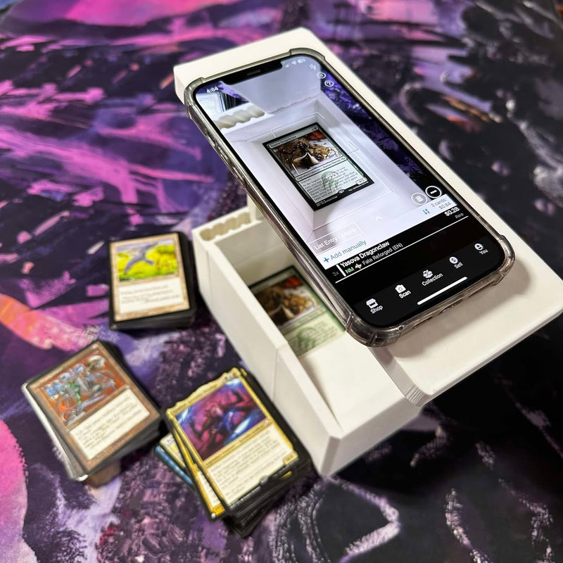 Load image into Gallery viewer, Scan Box – Universal Trading Card Scanning App Stand with Phone Mount &amp; Slide-Out Card Bin | Compatible with TCGplayer, Manabox &amp; More | Made in USA | Rugged &amp; Easy to Use (Scan Box)
