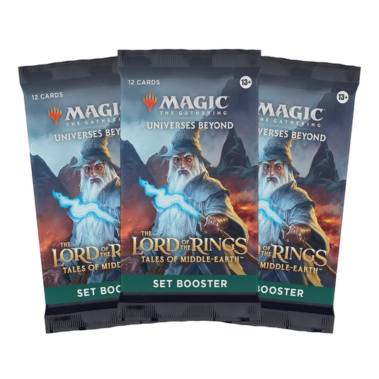 Magic The Gathering The Lord of The Rings: Tales of Middle - Earth Scene Box - The Might of Galadriel (6 Scene Cards, 6 Art Cards, 3 Set Boosters + Display Easel) - Cobbco