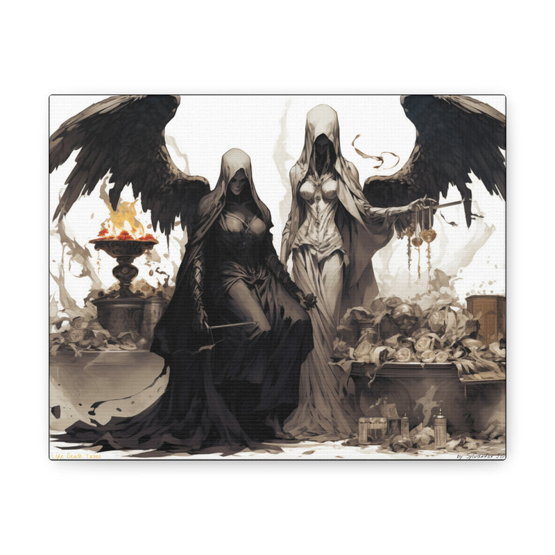 Load image into Gallery viewer, Canvas Gallery Wraps - Female Angel and Reaper, Life Death and Taxes,  Nerdy Gift Idea
