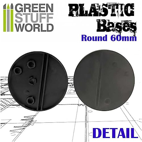 Green Stuff World Plastic Bases - Round 60 mm Black 11274