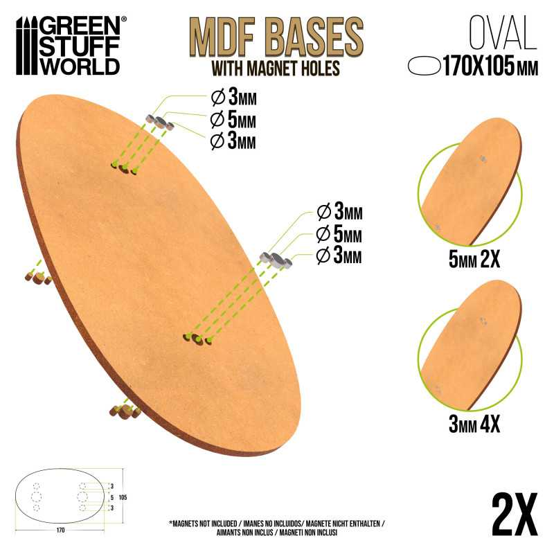 Load image into Gallery viewer, Green Stuff World 170x105mm Oval MDF Bases 9222
