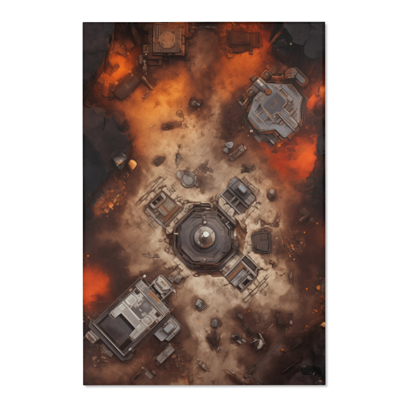 Load image into Gallery viewer, Table Top Polyester Chenille Battle mat 48&quot; x 72&quot; (4ft x 6ft) Desert Planet, Warzone #2
