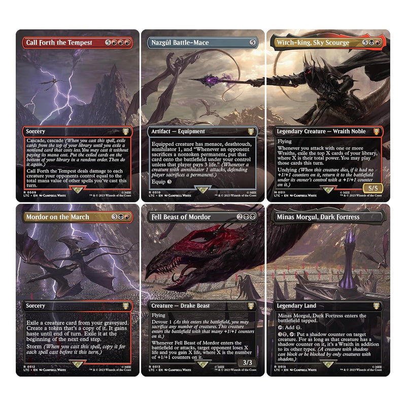 Load image into Gallery viewer, Magic The Gathering The Lord of The Rings: Tales of Middle - Earth Scene Box - Flight of The Witch - King (6 Scene Cards, 6 Art Cards, 3 Set Boosters + Display Easel) - Cobbco
