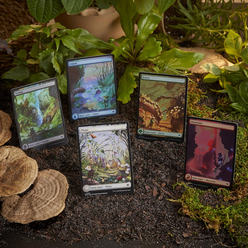 Load image into Gallery viewer, Magic: The Gathering Bloomburrow Bundle - 9 Play Boosters, 30 Land cards + Exclusive Accessories - Cobbco
