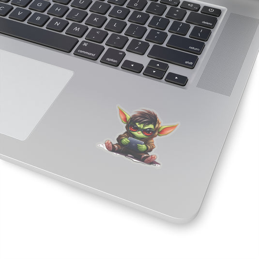 Nerdy Sticker Cute Chibi Gamer Goblin with Glasses