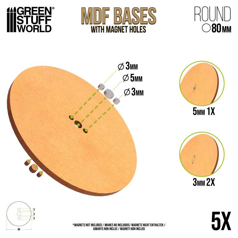 Load image into Gallery viewer, Green Stuff World MDF Bases - Round 80mm 9840
