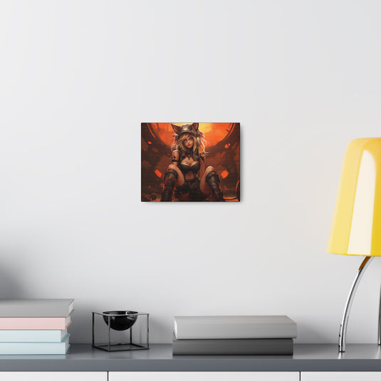 Canvas Gallery Wraps - Anime Girl with Cat Ears Tech Rebel Canvas Print,  Waifu and Weebs, Nerdy Gift Idea