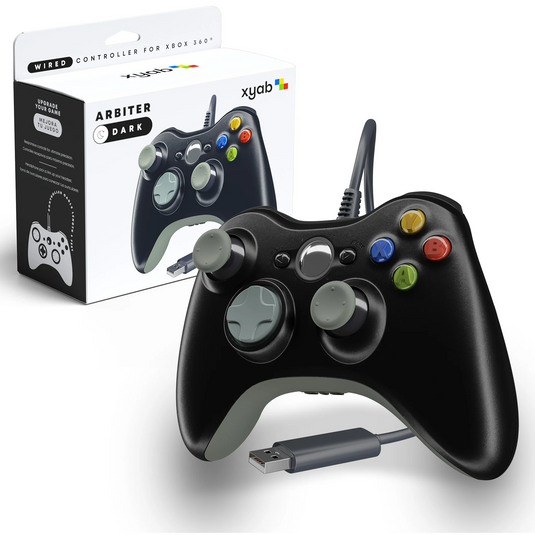 XYAB Wired Controller for Xbox 360 / PC Black USB Gamepad Dual Vibration Joystick Pad
