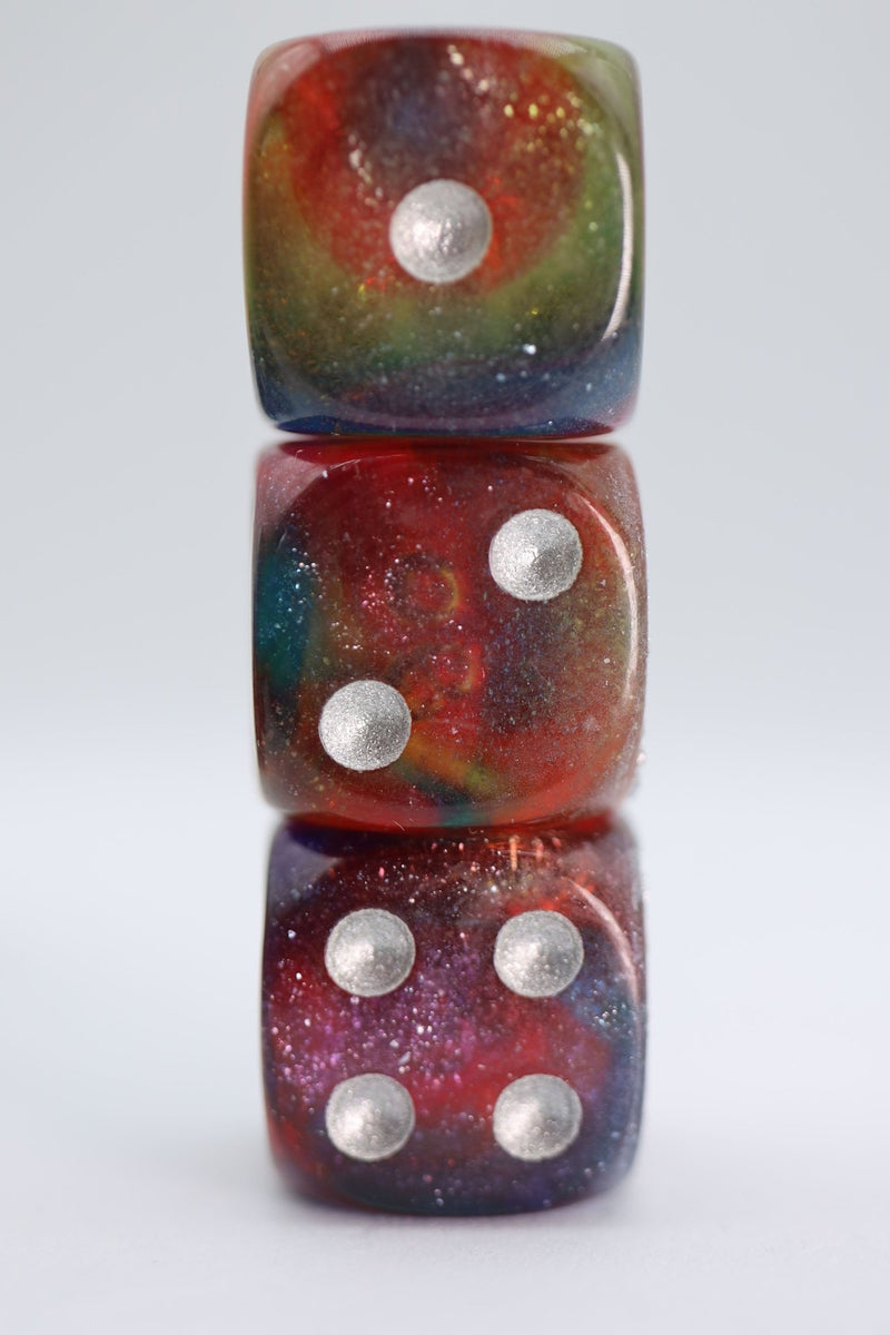 Load image into Gallery viewer, Foam Brain Games 12 D6 Pip Dice - Nebula Glitter FBG2530 - Cobbco
