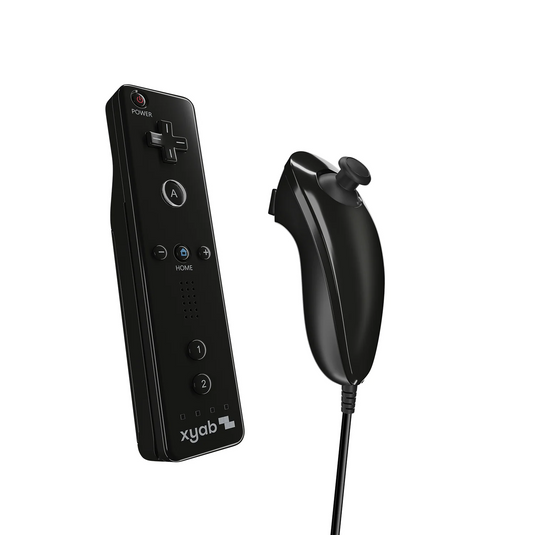 XYAB - Wii Remote Nunchuck Controller for Nintendo Wii/Wii U Game Bundle Black