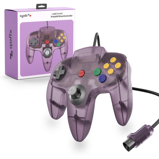 XYAB PROTO64 Wired Controller - Atomic Purple - for Nintendo n64 - Cobbco