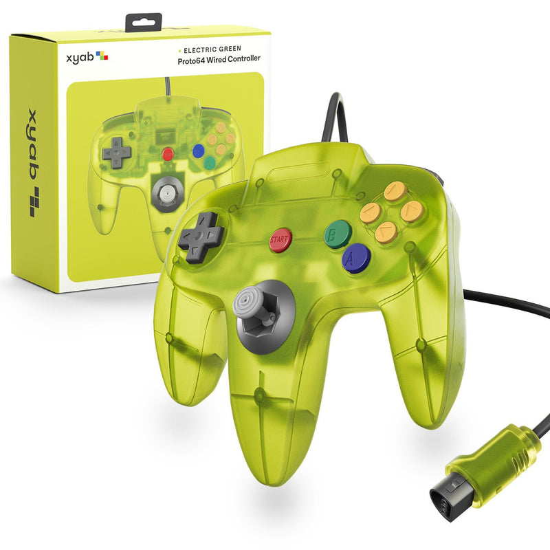 Load image into Gallery viewer, XYAB PROTO64 Wired Controller - Extreme Green for Nintendo n64 - Cobbco
