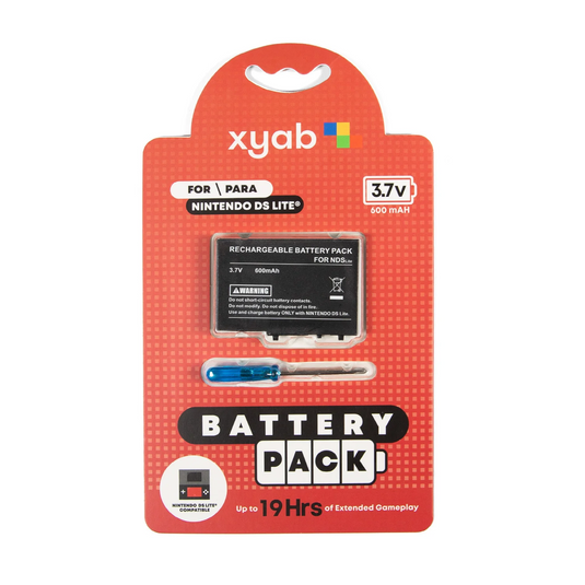 XYAB - 3.7V 600mAh High Capacity Replacement Battery for Nintendo DS Lite Console - Includes Tool Kit