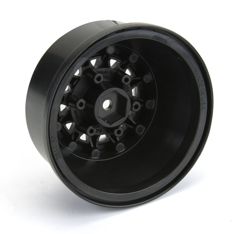 Load image into Gallery viewer, Pro-Line Racing 2811-03 Raid Bead-Loc Fr/Rr 2.2&quot;/3.0&quot; 12 &amp; 14mm SC Wheels (2) Silvr/Blk 1/10 RC
