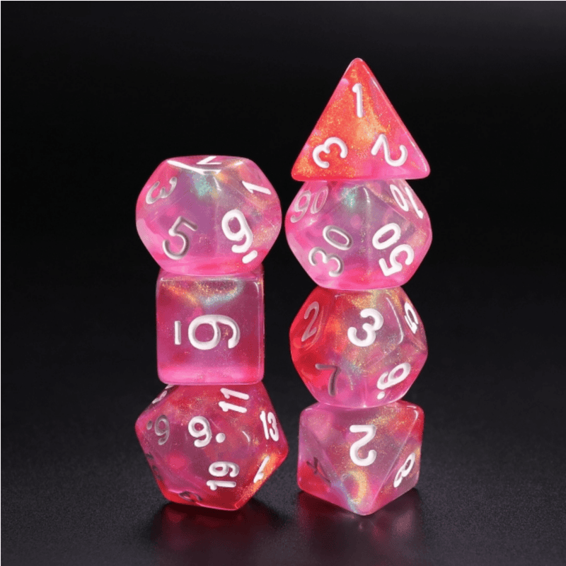Load image into Gallery viewer, Foam Brain Games RPG Dice Set - Pink Bunny w/White FBG2222 - Cobbco
