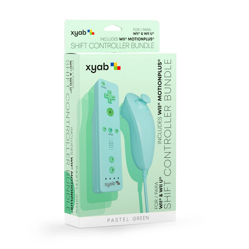 Load image into Gallery viewer, XYAB - Wii Remote Nunchuck Controller for Nintendo Wii/Wii U Game Bundle Mint
