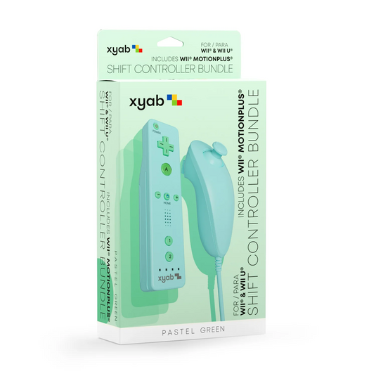 XYAB - Wii Remote Nunchuck Controller for Nintendo Wii/Wii U Game Bundle Mint