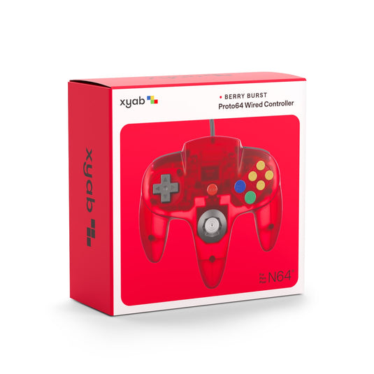 XXYAB PROTO64 Wired Controller - Watermelon Red for Nintendo n64 - Cobbco