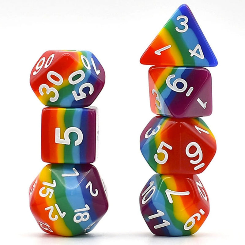 Load image into Gallery viewer, Foam Brain Games Opaque Rainbow Layer RPG Dice Set FBG1073 - Cobbco
