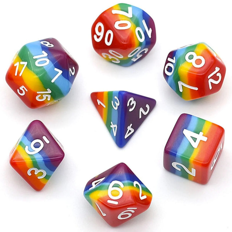 Load image into Gallery viewer, Foam Brain Games Opaque Rainbow Layer RPG Dice Set FBG1073 - Cobbco
