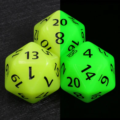 Foam Brain Games 55MM TITAN D20 - GLOW IN THE DARK YELLOW