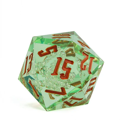 Load image into Gallery viewer, Foam Brain Games 55mm Titan D20 - Sharp Edge Green Bubbles FBG5101
