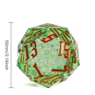 Foam Brain Games 55mm Titan D20 - Sharp Edge Green Bubbles FBG5101