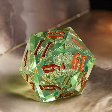 Load image into Gallery viewer, Foam Brain Games 55mm Titan D20 - Sharp Edge Green Bubbles FBG5101
