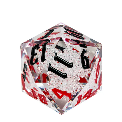 Foam Brain Games 55MM TITAN D20 - SHARP EDGE RED AND BLACK BUBBLES