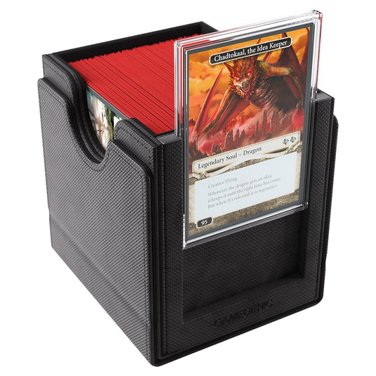Gamegenic Sidekick Pro 100+ XL Convertible - Premium Deck Box with Card Display Black - Cobbco