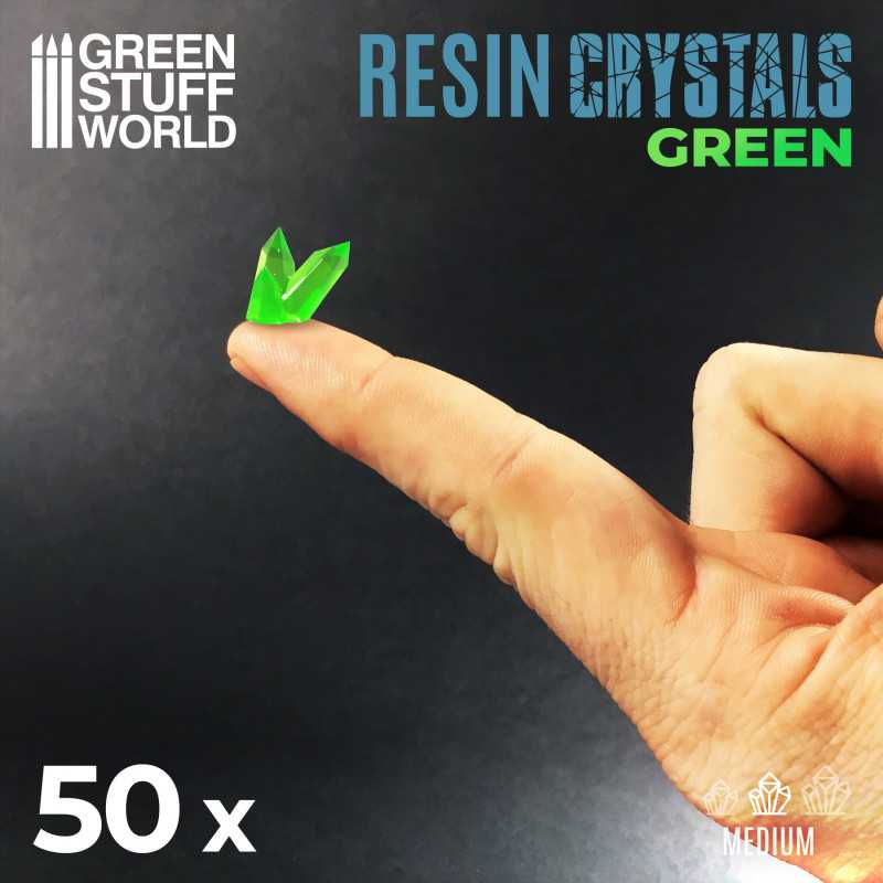 Load image into Gallery viewer, Green Stuff World for Models &amp; Miniatures Green Resin Crystals – Medium 2529
