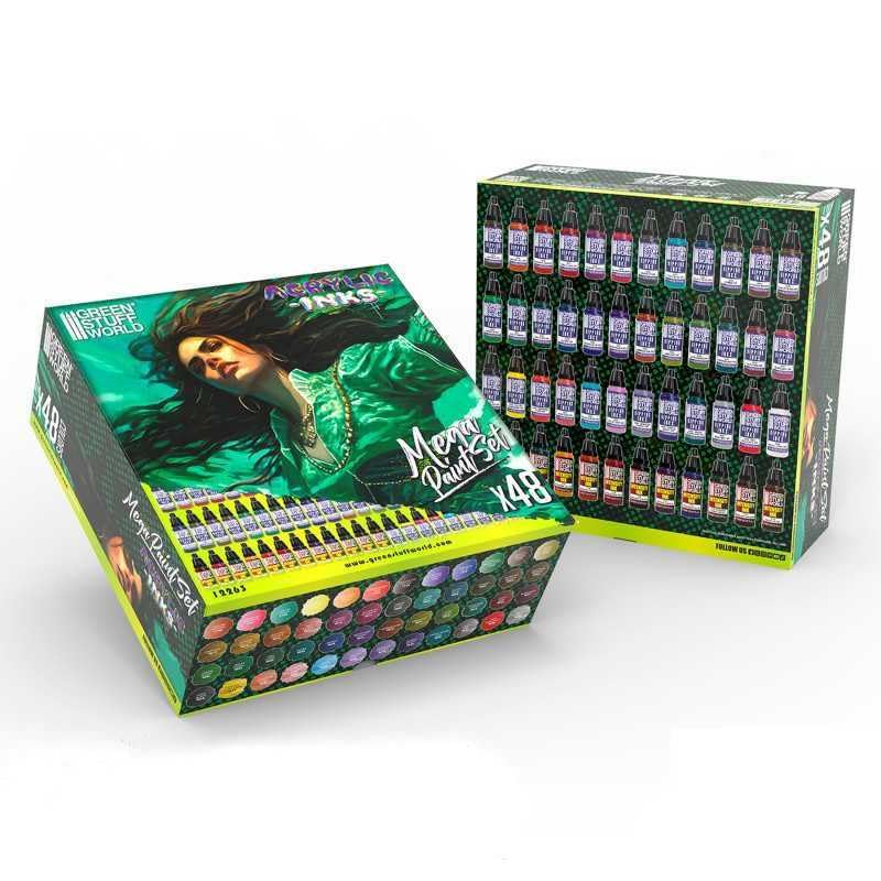 Load image into Gallery viewer, Green Stuff World Acrylic Dipping Ink and Contrast Mega Paint Set - 12263
