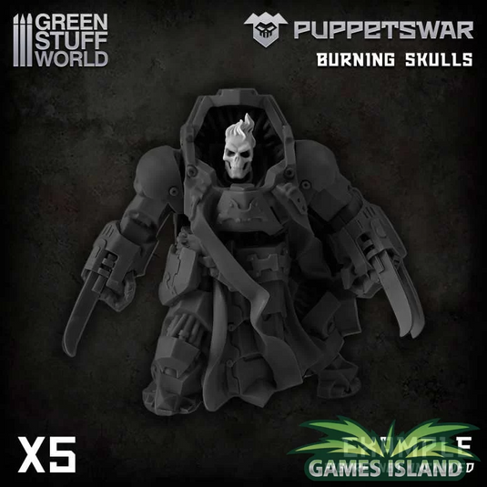 Green Stuff World for Models & Miniatures Burning Skulls S024