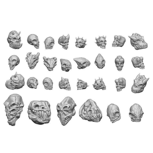 Green Stuff World Diorama Accessories Alien Skull Set Resin Kit Molded 3102 - Cobbco