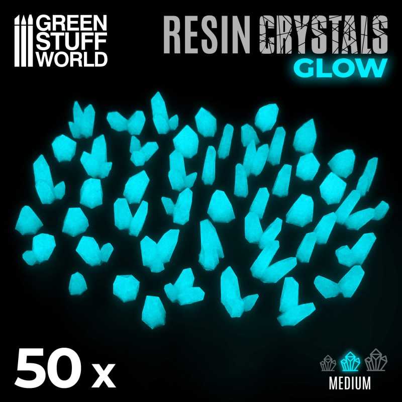 Load image into Gallery viewer, Green Stuff World for Models &amp; Miniatures Aqua Turquoise Glow Resin Crystals – Medium 10393

