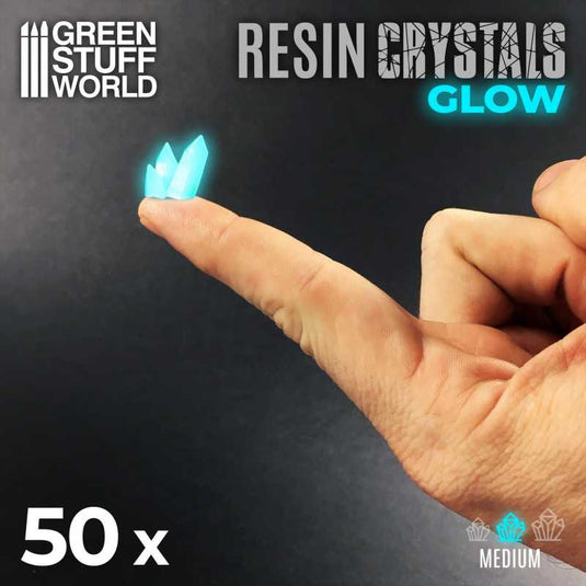 Green Stuff World for Models & Miniatures Aqua Turquoise Glow Resin Crystals – Medium 10393