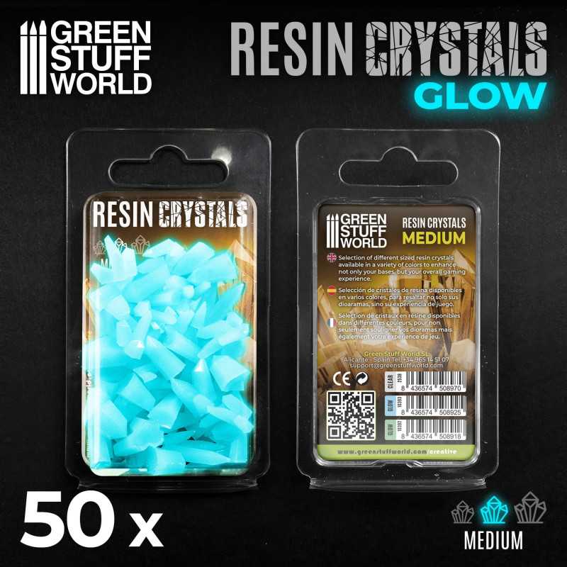 Load image into Gallery viewer, Green Stuff World for Models &amp; Miniatures Aqua Turquoise Glow Resin Crystals – Medium 10393
