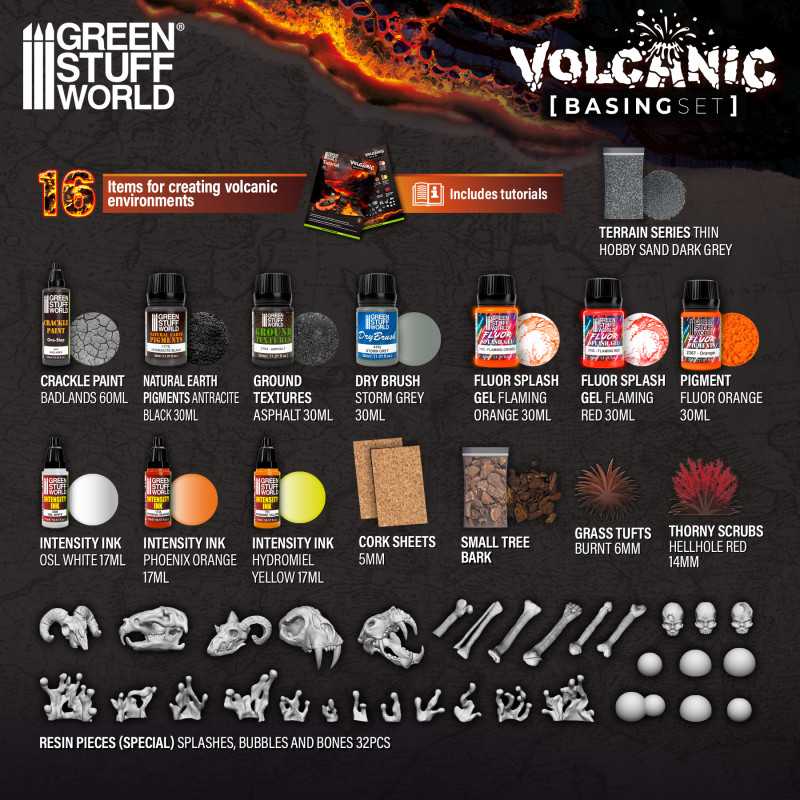 Load image into Gallery viewer, Green Stuff World for Models &amp; Miniatures Basing Set - Volcanic 11643
