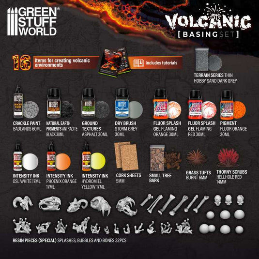 Green Stuff World for Models & Miniatures Basing Set - Volcanic 11643