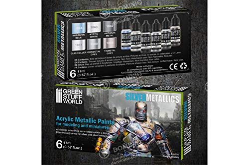 Load image into Gallery viewer, Green Stuff World Metallic Paints Set - Silver 9910 - Cobbco
