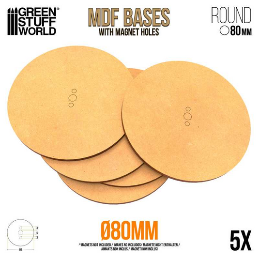 Green Stuff World MDF Bases - Round 80mm 9840