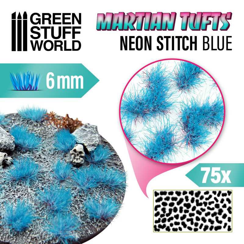 Load image into Gallery viewer, Green Stuff World Martian Fluorescent Modeling Tufts - Neon Stitch Blue 10685 - Cobbco
