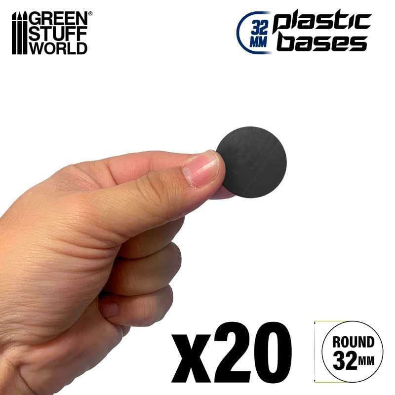 Load image into Gallery viewer, Green Stuff World 32mm Round Plastic Bases - Black 9822
