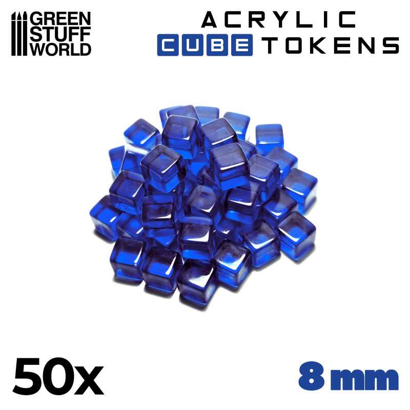 Load image into Gallery viewer, Green Stuff World for Models &amp; Miniatures Blue Cube tokens 8mm 3789
