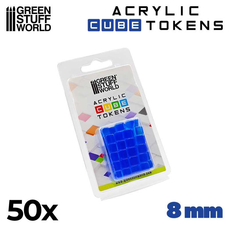 Load image into Gallery viewer, Green Stuff World for Models &amp; Miniatures Blue Cube tokens 8mm 3789
