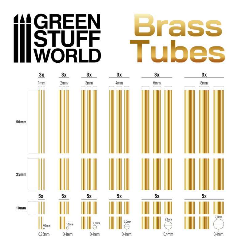 Load image into Gallery viewer, Green Stuff World Brass Tubes Assortment 2555
