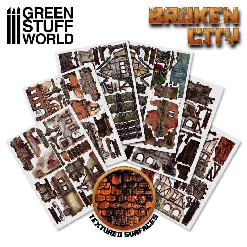 Load image into Gallery viewer, Green Stuff World for Models &amp; Miniatures Broken City - Terrain Set 2428
