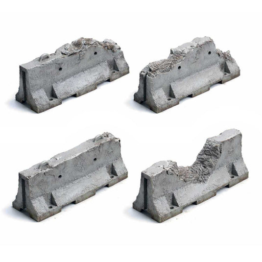 Green Stuff World Broken Jersey Barriers 1:48 - 1:35 - Wargaming - Cobbco