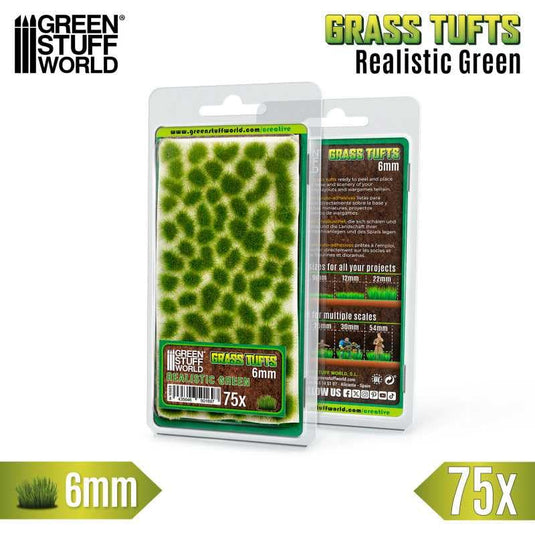 Green Stuff World Static Grass Tufts 6 mm - Realistic Green - 10669 - Cobbco