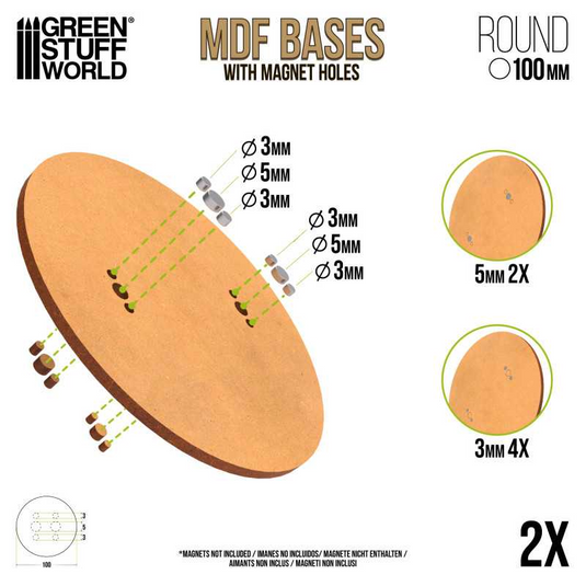 Green Stuff World 100mm Round MDF Bases